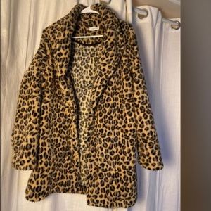 Calvin Klein Leopard Print Fuzzy Sweater /Jacket /Open Style Calvin Klein Size M